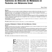 Revisión Exámenes de Detección de Metástasis en Pacientes con Melanoma Uveal