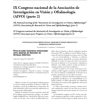 IX Congreso nacional de la Asociación de Investigación en Visión y Oftalmología (AIVO) (parte 2)